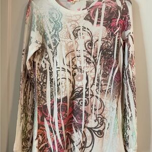 Forever 21 Artistic Print Long Sleeve Top